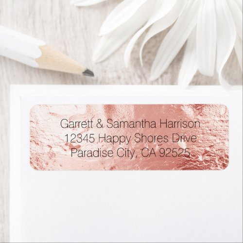 Pink Champagne Rose Glam Wedding Label