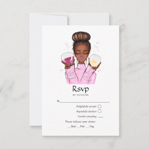 Pink Champagne RSVP Card