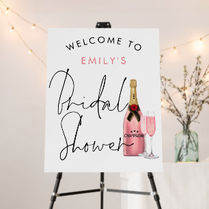 Pink Champagne Script Welcome to Bridal Shower Foam Board