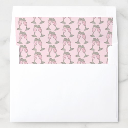 Pink Champagne Toast Cheers Bridal Shower Wedding Envelope Liner