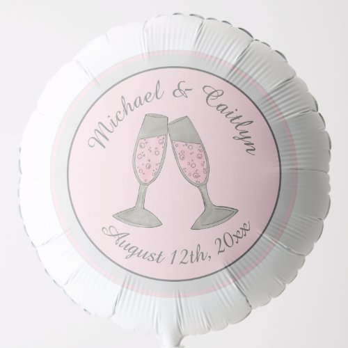 Pink Champagne Toast Cheers Wedding Bridal Shower Balloon