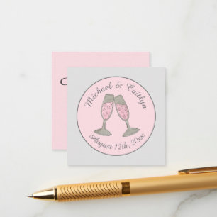 Pink Champagne Toast Cheers Wedding Bridal Shower Enclosure Card