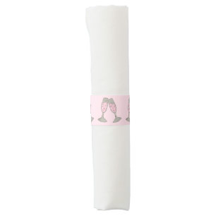 Pink Champagne Toast Cheers Wedding Bridal Shower Napkin Bands