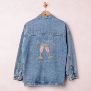 Pink Champagne Wedding Bridal Shower Engagement Denim Jacket