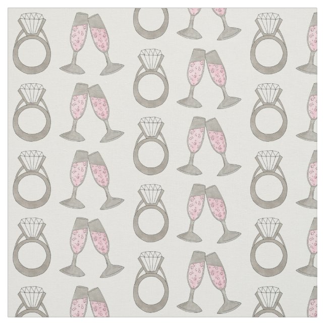 Pink Champagne Wedding Diamond Ring Bride Fabric (Swatch)