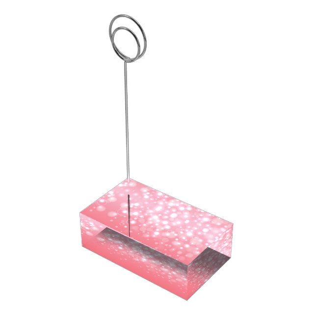 Pink champagne wedding table card holder (Corner)
