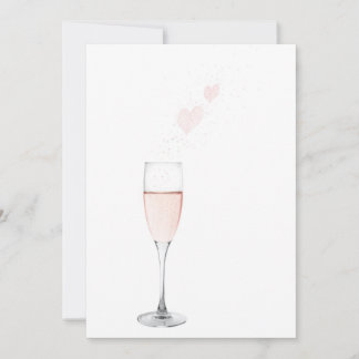 pink champagne with bubbly hearts