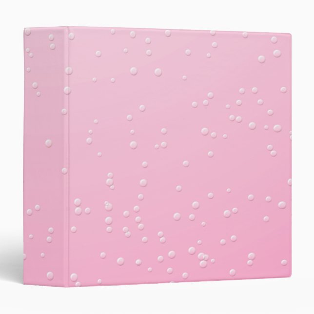 Pink Champagne with Tiny Bubbles Background Art 3 Ring Binder (Front/Spine)