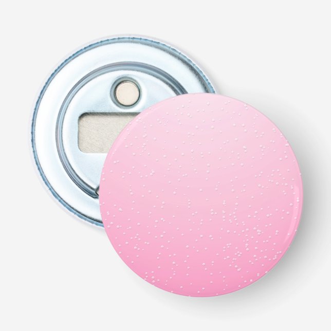 Pink Champagne with Tiny Bubbles Background Art Bottle Opener (Front)