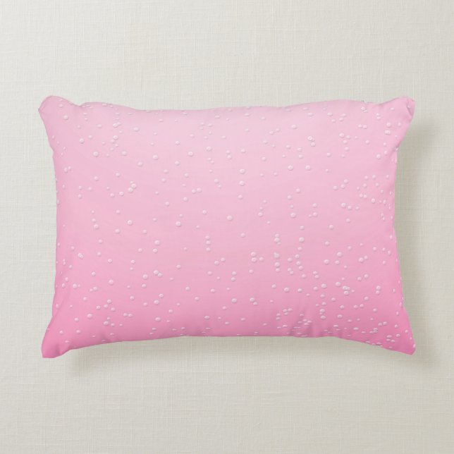 Pink Champagne with Tiny Bubbles Background Art Decorative Pillow (Front)