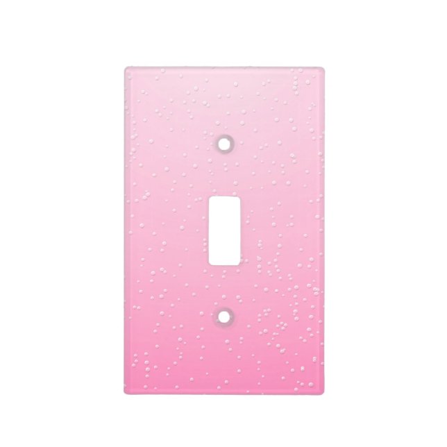Pink Champagne with Tiny Bubbles Background Art Light Switch Cover (Front)