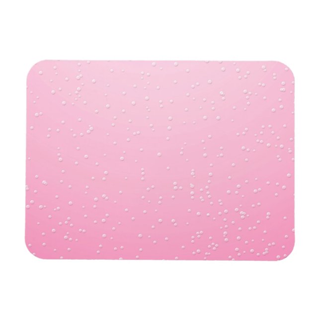 Pink Champagne with Tiny Bubbles Background Art Magnet (Horizontal)