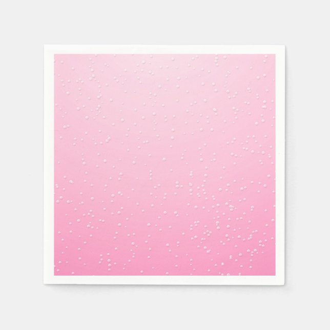 Pink Champagne with Tiny Bubbles Background Art Paper Napkins (Front)