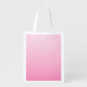 Pink Champagne with Tiny Bubbles Background Art Reusable Grocery Bag