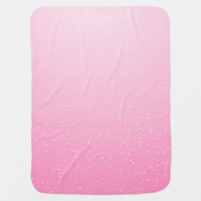 Pink Champagne with Tiny Bubbles Background Art Swaddle Blanket (Front)