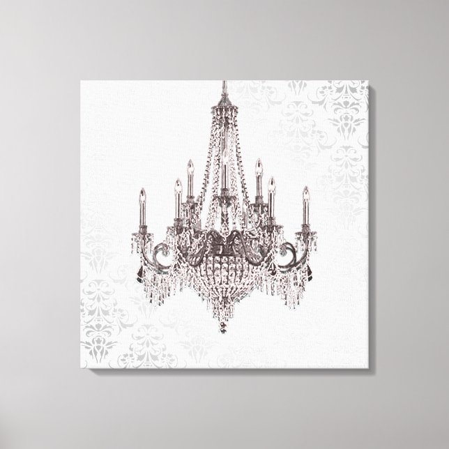 Pink Chandelier Canvas Print (Front)