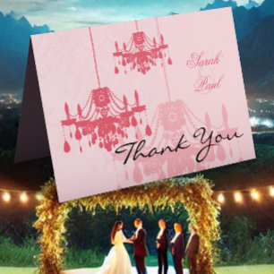 Pink Chandelier Thank You Card
