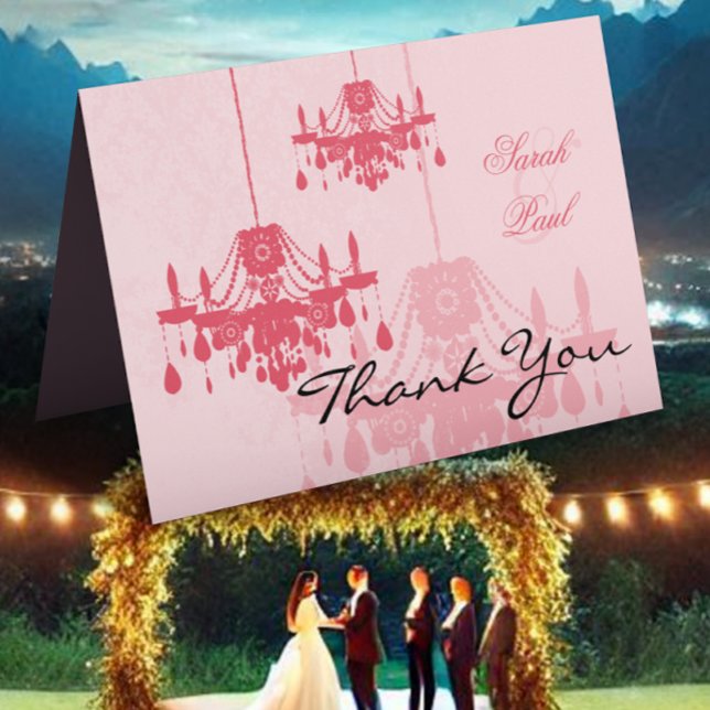 Pink Chandelier Thank You Card (Creator Uploaded)
