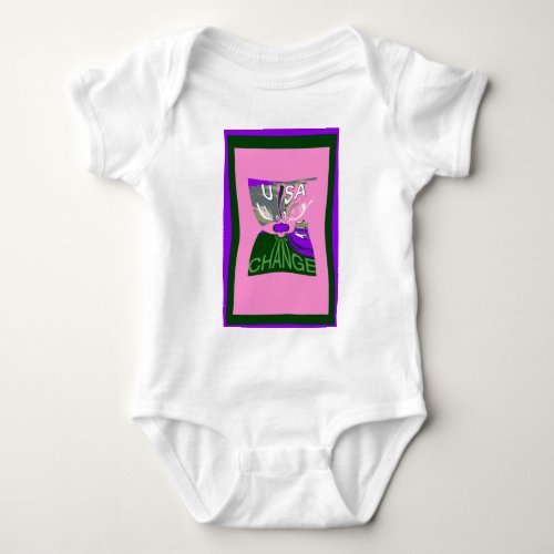 Pink Change  Hillary USA We Are Stronger Together Baby Bodysuit