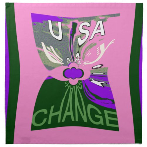 Pink Change  Hillary USA We Are Stronger Together Cloth Napkin