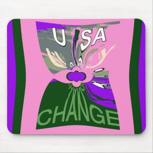 Pink Change  Hillary USA We Are Stronger Together Mouse Pad