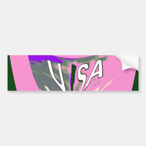 Pink Change  USA pattern design art Bumper Sticker