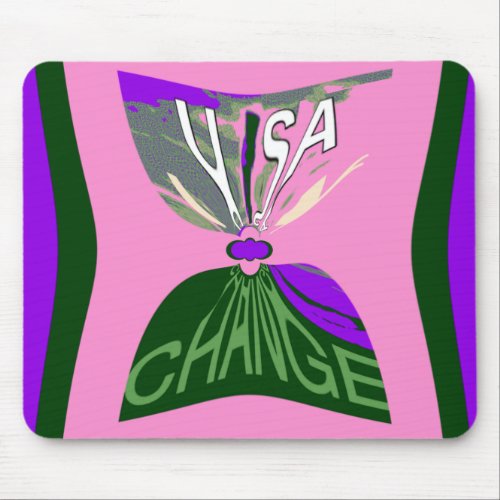 Pink Change  USA pattern design art Mouse Pad