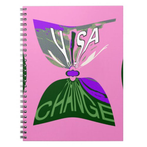 Pink Change  USA pattern design art Notebook