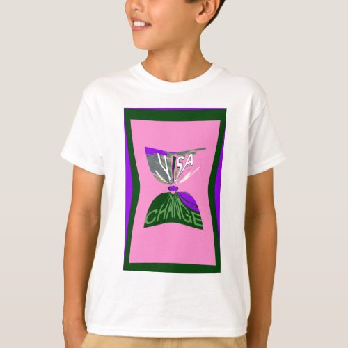 Pink Change  USA pattern design art T_Shirt