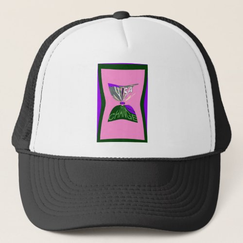 Pink Change  USA pattern design art Trucker Hat