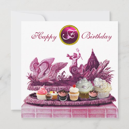 PINK CHARIOT OF SWANS AND CUPCAKES BIRTHDAY PARTY INVITATION