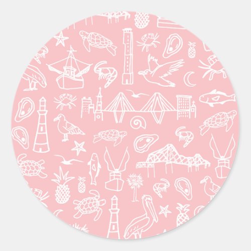 Pink Charleston Toile Sticker
