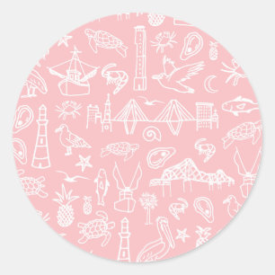 Pink Charleston Toile Sticker