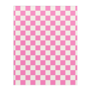 Pink Check, Checkerboard Pattern, Checkered Acrylic Print