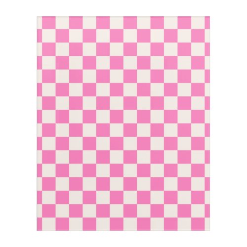 Pink Check Checkerboard Pattern Checkered Acrylic Print