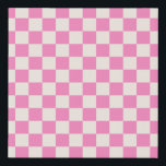Pink Check, Checkerboard Pattern, Checkered Faux Canvas Print<br><div class="desc">Checkered Pattern – pink and cream white checkerboard.</div>