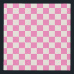 Pink Check, Checkerboard Pattern, Checkered Faux Canvas Print<br><div class="desc">Checkered Pattern – pink and cream white checkerboard.</div>