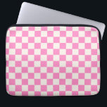 Pink Check, Checkerboard Pattern, Checkered Laptop Sleeve<br><div class="desc">Checkered Pattern - pink and cream white checkerboard.</div>