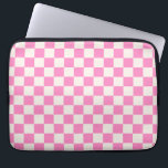 Pink Check, Checkerboard Pattern, Checkered Laptop Sleeve<br><div class="desc">Checkered Pattern - pink and cream white checkerboard.</div>