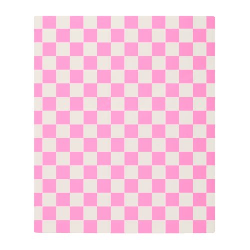 Pink Check Checkerboard Pattern Checkered Metal Print