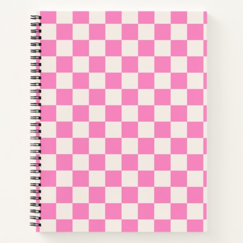 Pink Check Checkerboard Pattern Checkered Notebook