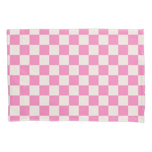Pink Check Checkerboard Pattern Checkered Pillow Case