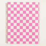 Pink Check, Checkerboard Pattern, Checkered Planner<br><div class="desc">Checkered Pattern – pink and cream white checkerboard.</div>