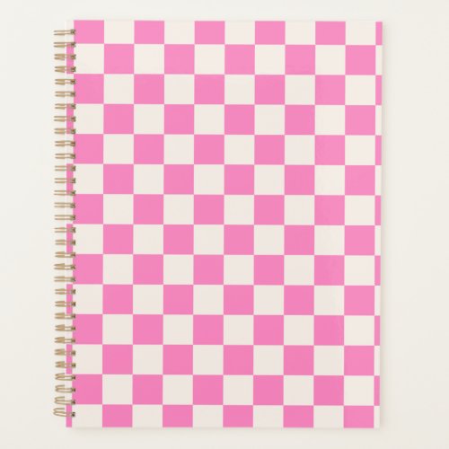 Pink Check Checkerboard Pattern Checkered Planner