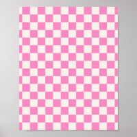 Pink Check, Checkerboard Pattern, Checkered