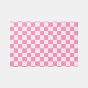 Pink Check, Checkerboard Pattern, Checkered Rug