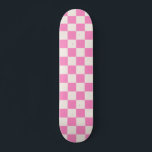 Pink Check, Checkerboard Pattern, Checkered Skateboard<br><div class="desc">Checkered Pattern – pink and cream white checkerboard.</div>