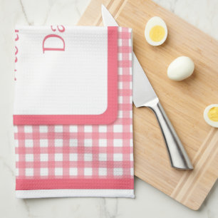 Pink Check Floral Mothers Day Towel