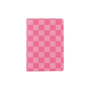 Pink Check Passport Holder