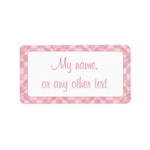 PINK CHECK QUILT 1.25"x2.375" Labels